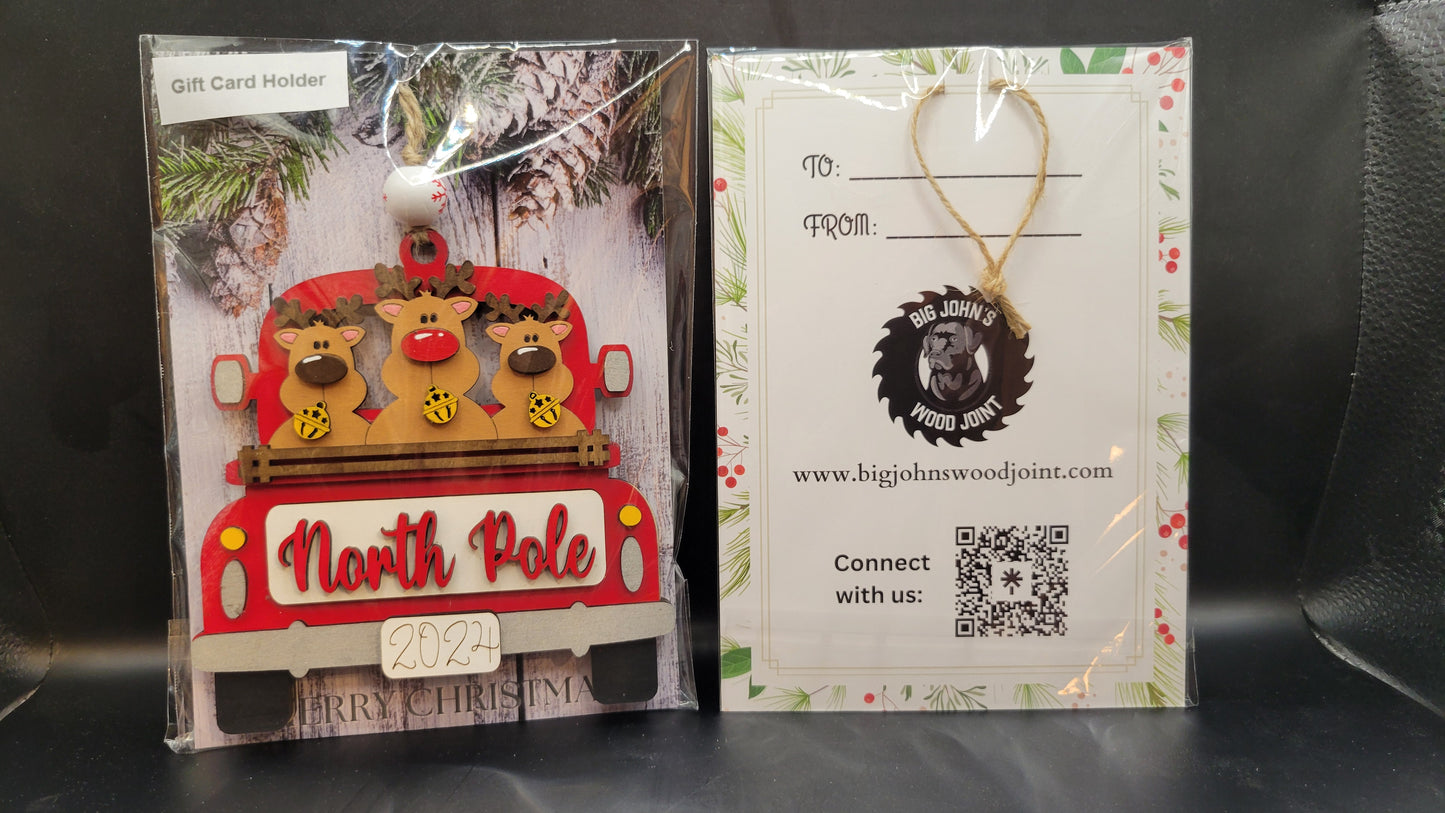 Reindeer Truck Gift Card Holder