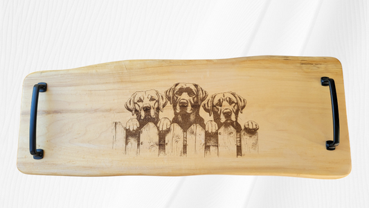 Dogs Behind a Fence Serving Tray