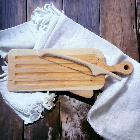Bread Board and Knife set with crumb catcher