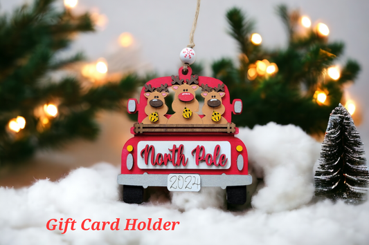 Reindeer Truck Gift Card Holder