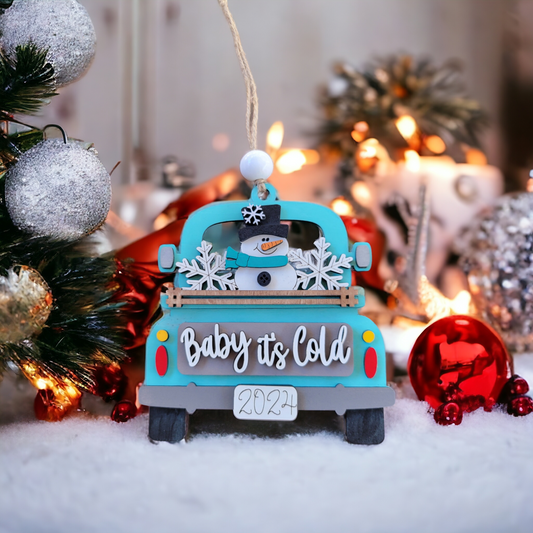 Snowman Truck Gift Card Holder