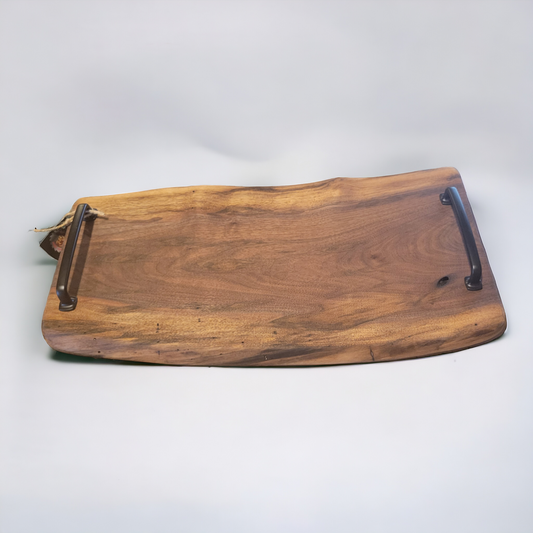 Rustic Walnut serving board with handles